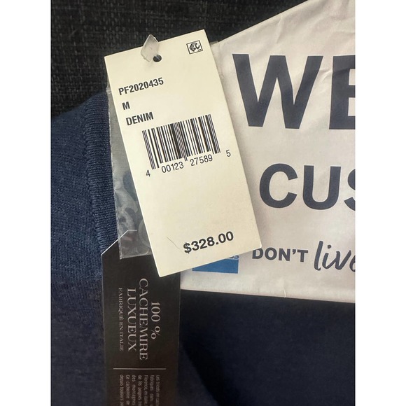 Saks Fifth Avenue Denim Blue Button Down Sweater M NWT - Picture 2 of 2